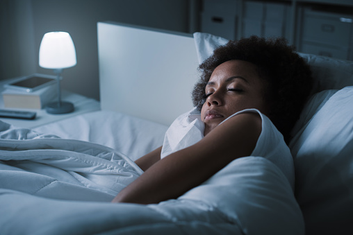 Young black woman peacefully sleeping after receiving sleep apnea treatment at Sleep Apnea Solutions of Cincinnati in Cincinnati, OH Young black woman peacefully sleeping after receiving sleep apnea treatment at Sleep Apnea Solutions of Cincinnati in Cincinnati, OH